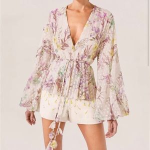 Alexis floral embroidered Gia top